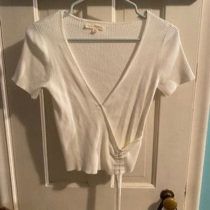 la hearts white knit short sleeve top